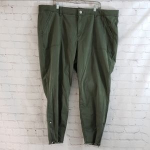 Lane Bryant Olive Green Zipper Ankle Skinny Jeans 28